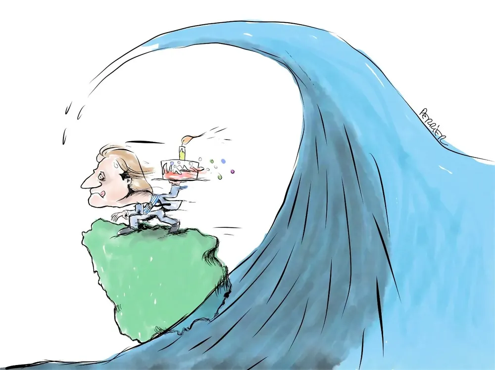 Ilustración de Pancho Perrier sobre Lacalle Pou