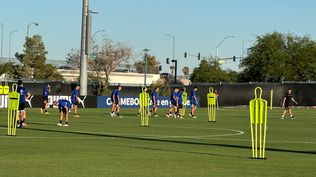 Práctica de la selección de Uruguay antes del partido ante Brasil