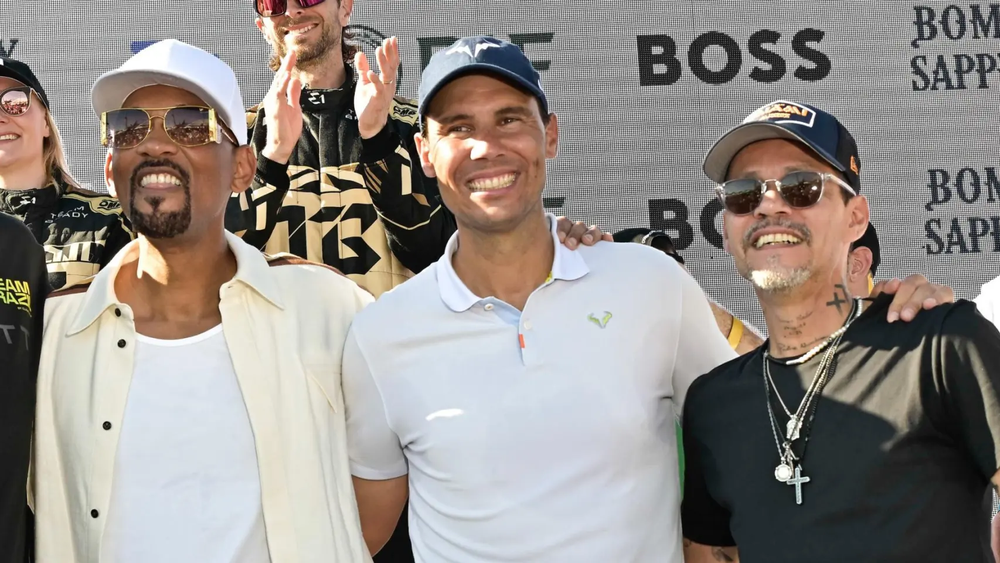 Rafa Nadal junto a Will Smith y Marc Anthony