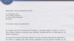 Nacional saludó a Peñarol por la muerte de Gonçalves