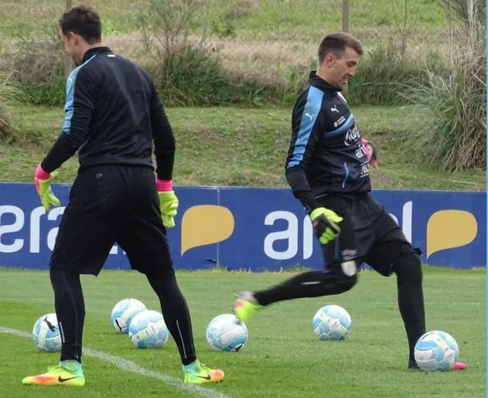 Muslera en el movimiento del domingo en el Complejo Celeste