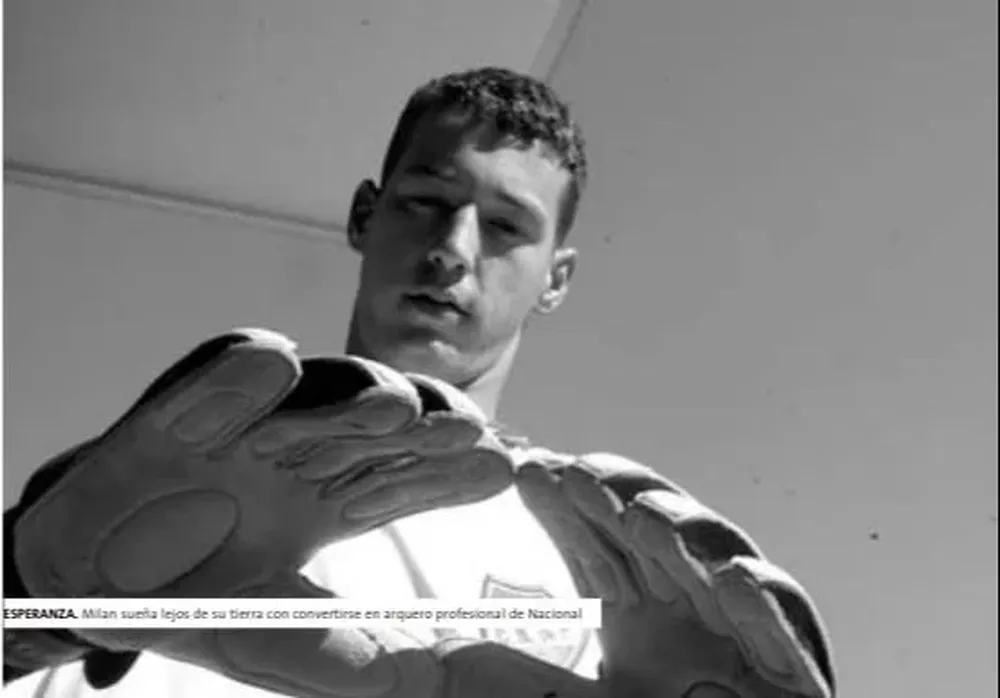 Un joven Milan Borjan en Nacional