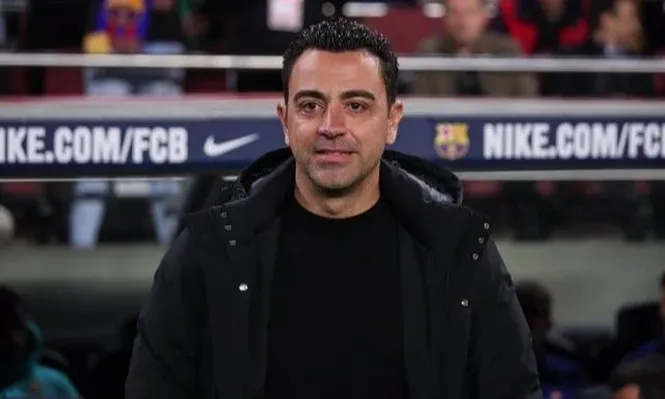 Xavi en rueda de prensa.