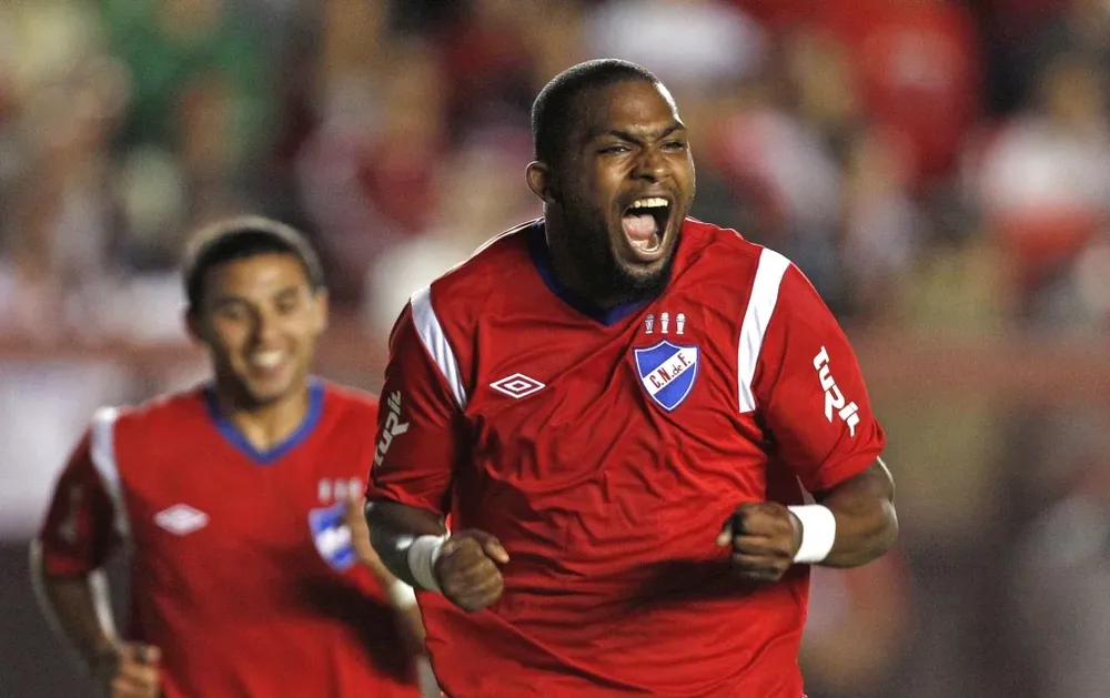 El Morro celebrando un gol con Nacional