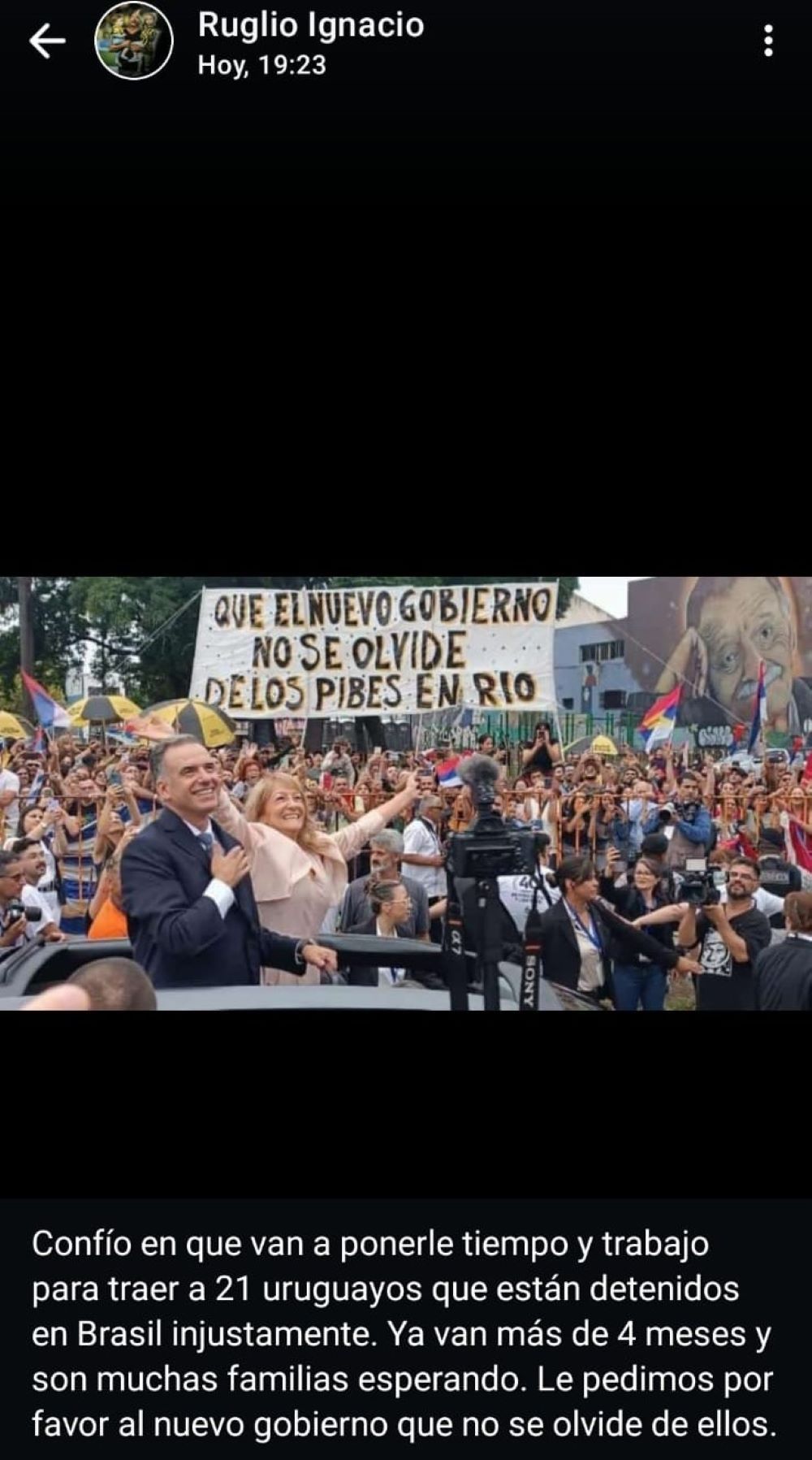 El pedido de Ignacio Ruglio al nuevo gobierno de Yamandú Orsi por los hinchas detenidos de Peñarol en Brasil