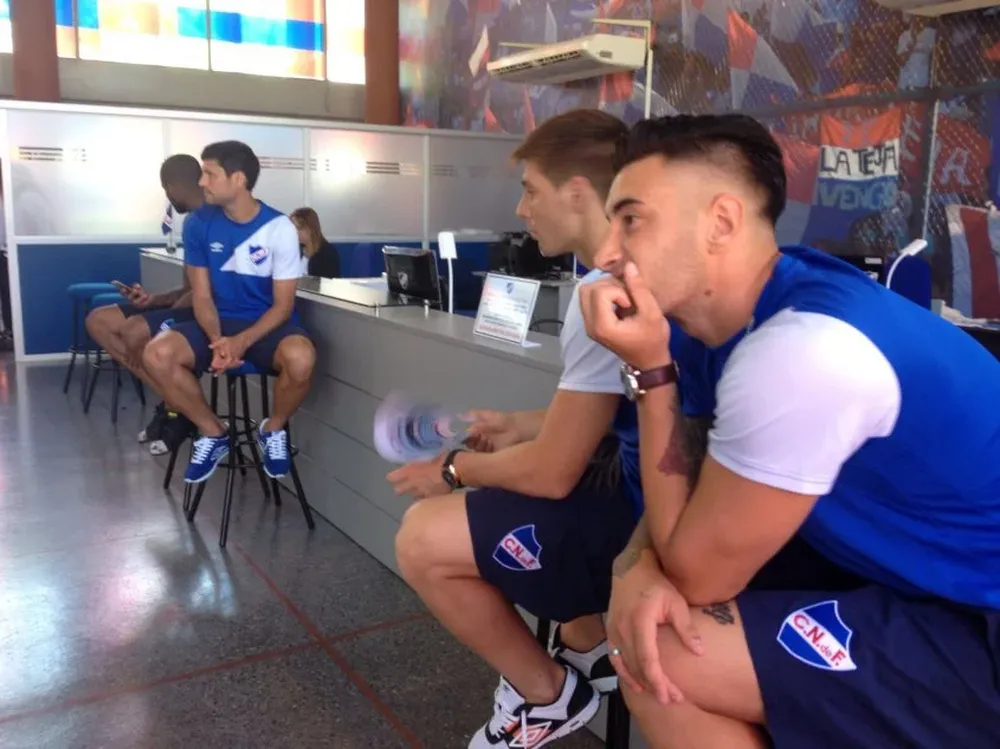 Jugadores de Nacional en la presentación