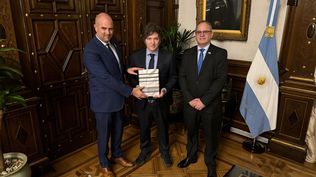 Javier Milei se reunió con el presidente del Parlamento de Israel, Amir Ohana, en la Casa Rosada