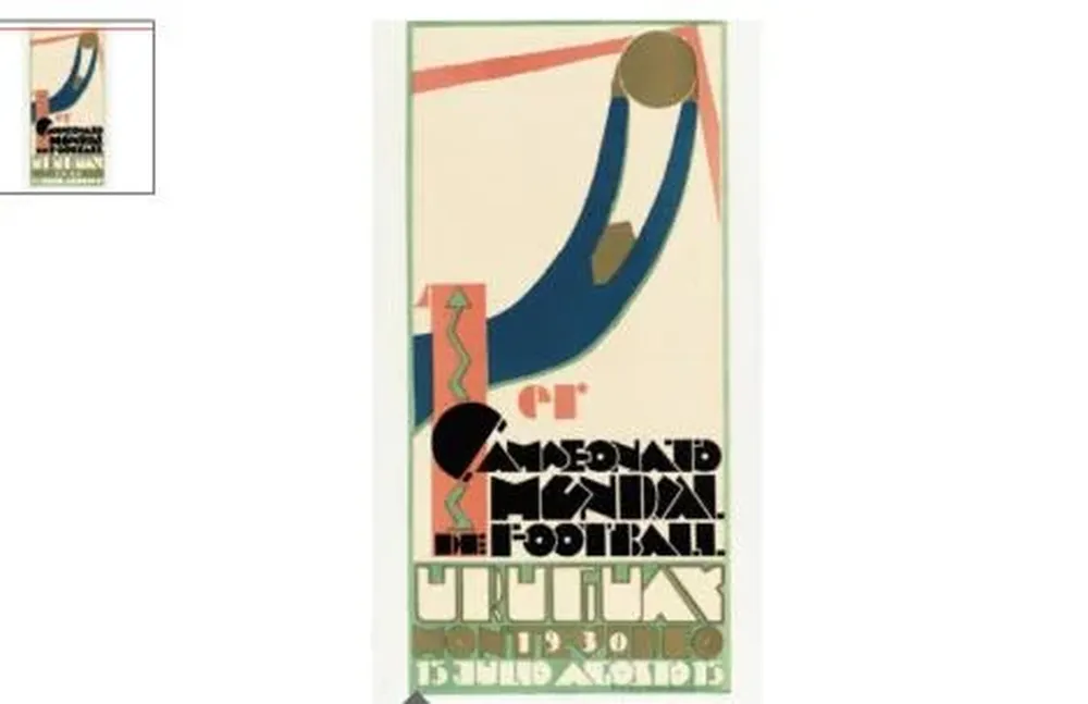 El poster del Mundial de Uruguay 1930.
