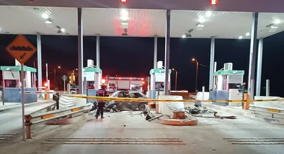 Imagen del accidente de tránsito fatal en el peaje de Soca