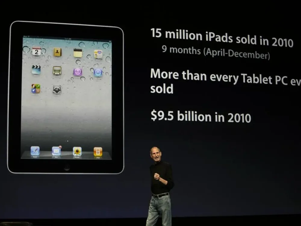 Steve Jobs en la presentación del iPad 2 en San Francisco