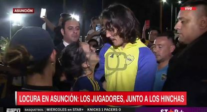 El regalo de Edinson Cavani a una hincha de Boca Juniors