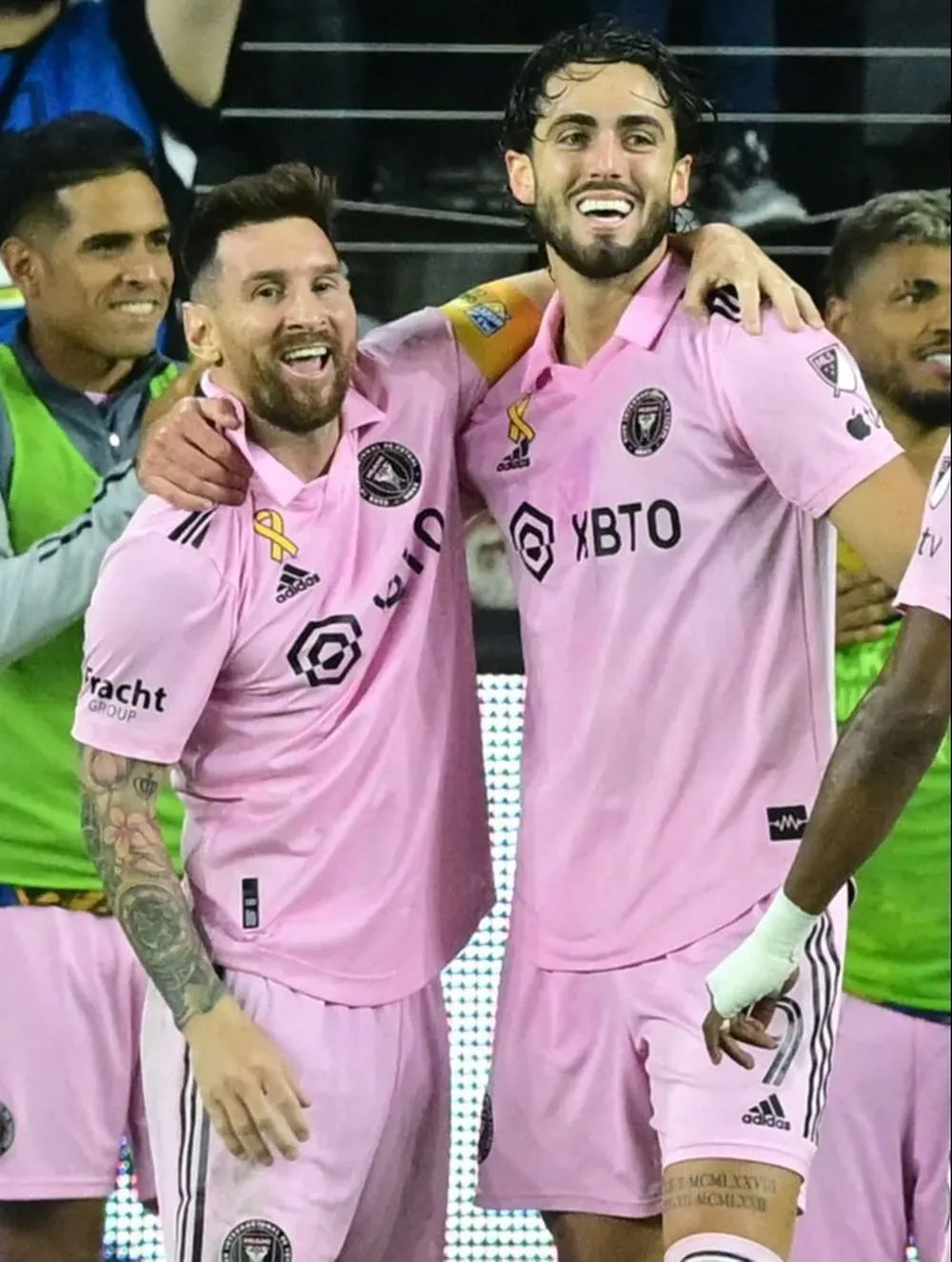 Messi y su nuevo amigo goleador, el ecuatoriano Leonardo Campana en Inter Miami
