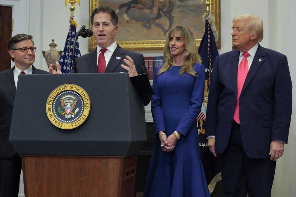 &nbsp;Michael y Susan Dell junto a Donald Trump en la Casa Blanca.&nbsp;