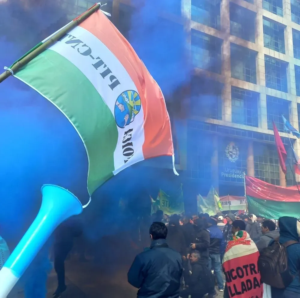 La movilización de este martes frente a la Torre Ejecutiva.