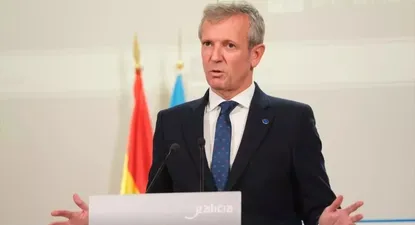 Alfonso Rueda, en la comparecencia tras una reunión del Gobierno gallego