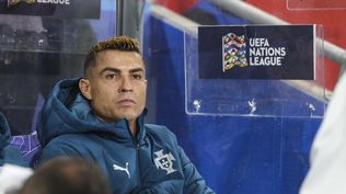 Cristiano Ronaldo en el banco del Portugal contra Noruega el pasado 27 de setiembre, correspondiente a la Liga de Naciones