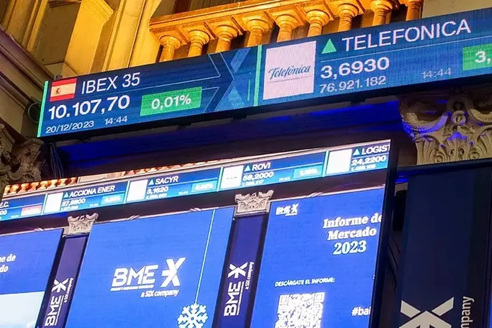 Interior de la Bolsa de Madrid.