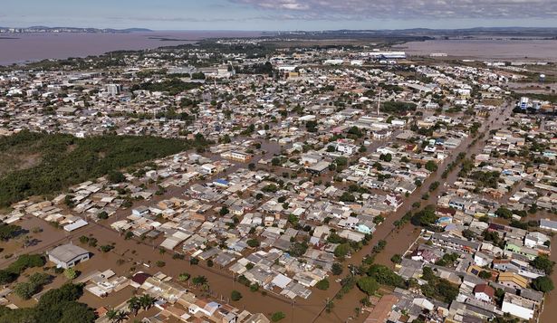 Vista aérea de las inundaciones en Eldorado do Sul, estado de Rio Grande do Sul