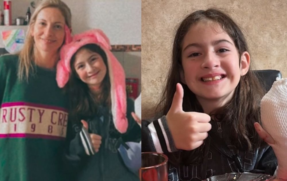 La niña que sufrió el accidente junto a su madre, Susan Andino