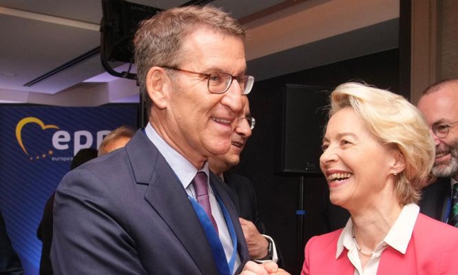 Alberto Nuñez Feijóo y Ursula Von der Leyen,