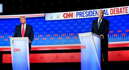 Donald Trump y Joe Biden en el debate presidencial de este jueves