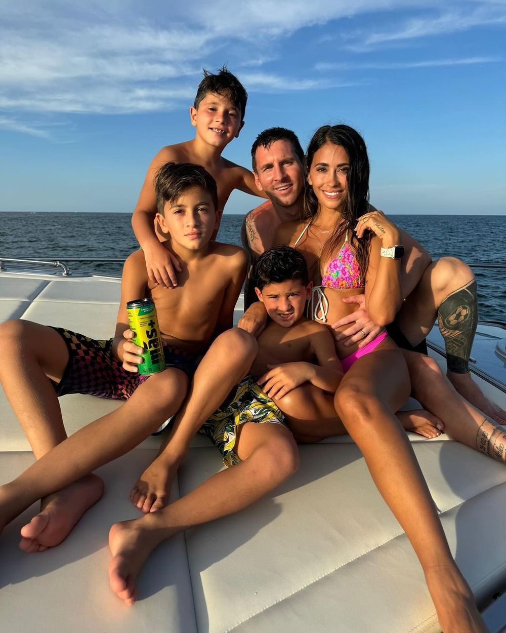 Lionel Messi de vacaciones junto a su familia