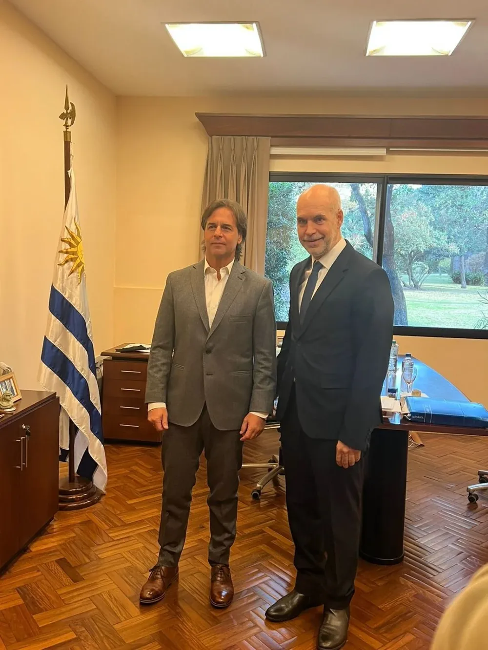 Lacalle Pou junto a Rodríguez Larreta
