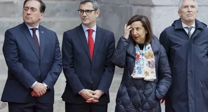 Albares, Robles y Marlaska junto a Félix Bolaños.&nbsp;