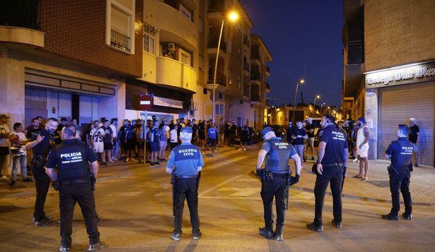Operativo de seguridad durante los disturbios en Torre Pacheco