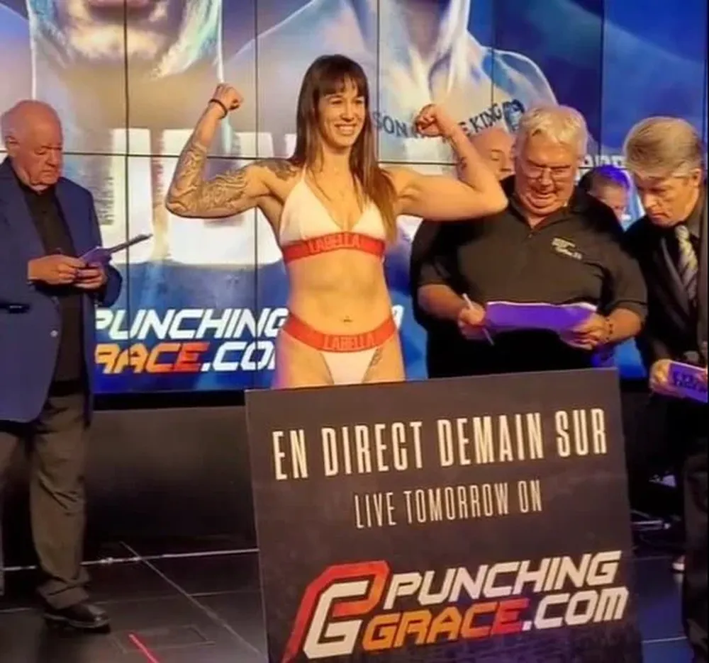 Chris Namús en el pesaje en Montreal