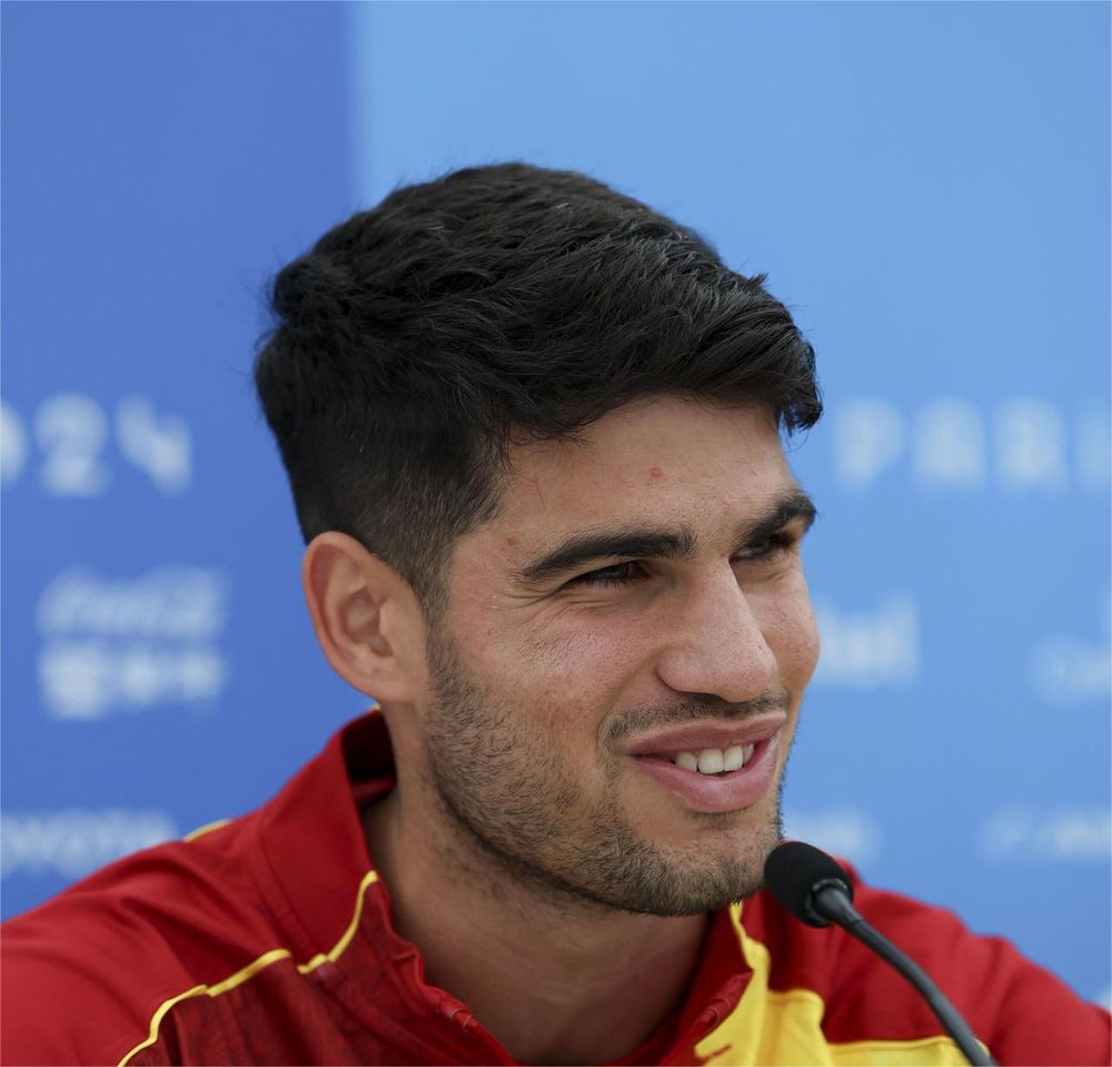 Carlos Alcaraz en rueda de prensa.