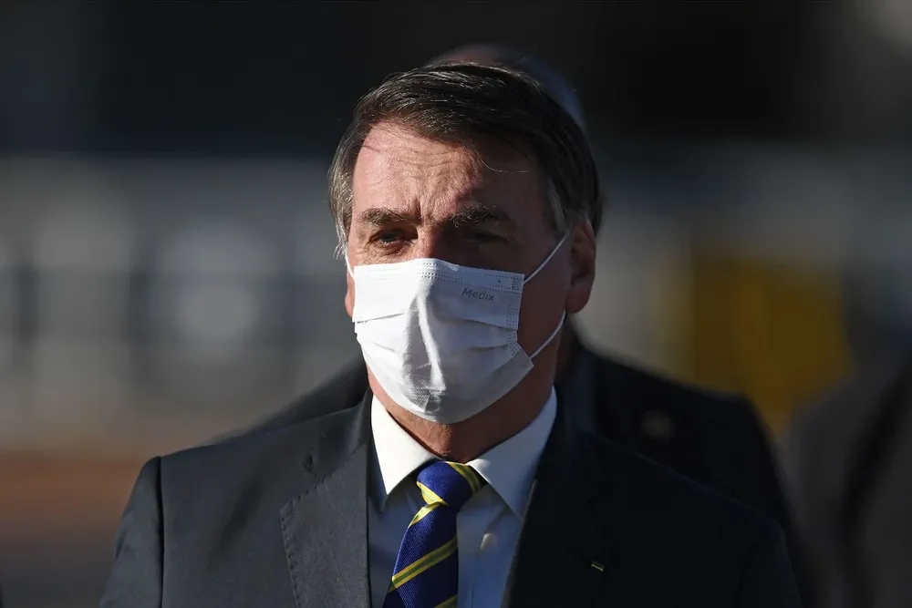 El presidente de Brasil, Jair Bolsonaro, antes de un encuentro de ministro de mayo, en el Palacio Alvorada