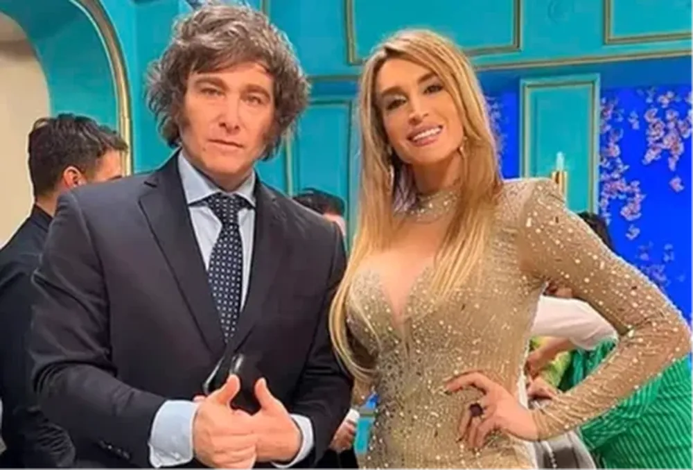 Milei y su novia cuando se conocieron en el programa de Mirtha