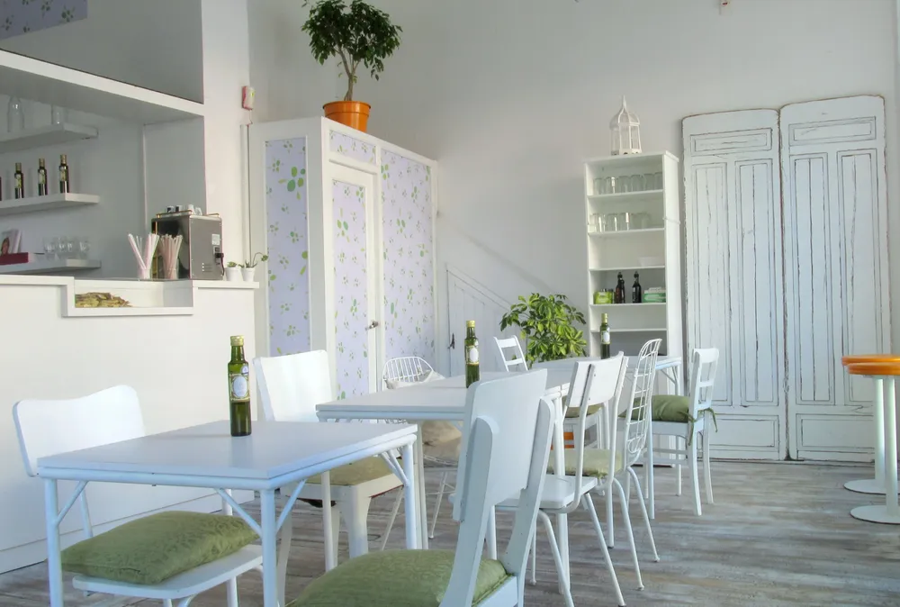 El color blanco domina en un salón de armónica y delicada decoración