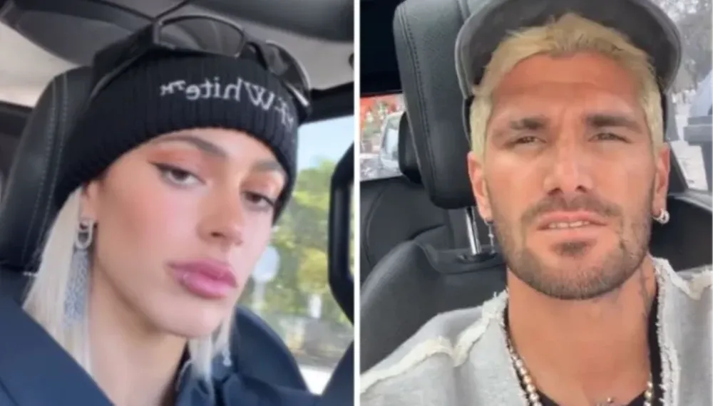 Tini y De Paul ambos teñidos de rubio platinado