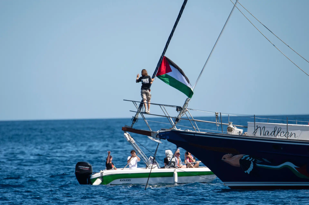 Greta Thunberg a bordo del Madleen en la misión anterior.
