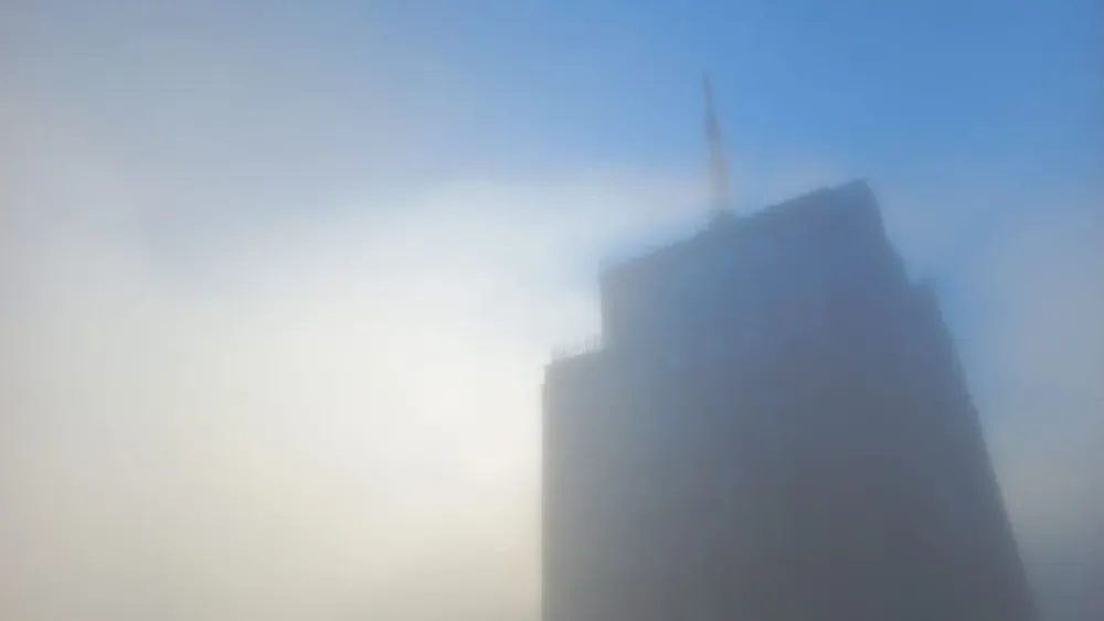 Edificio de la Intendencia desde el piso 11 de Sinergia Ejido