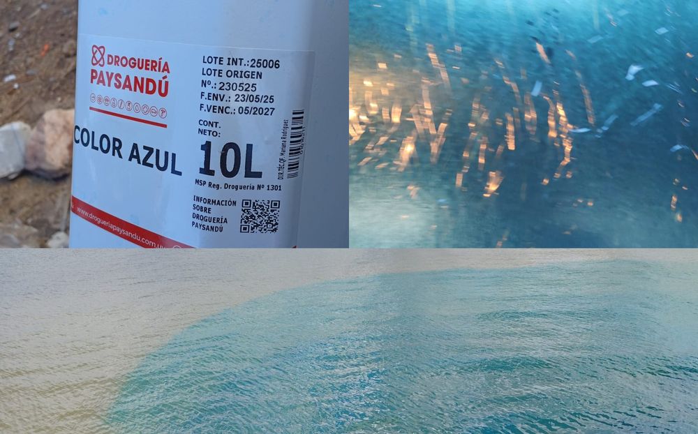 Mancha celeste en la playa de Piriápolis