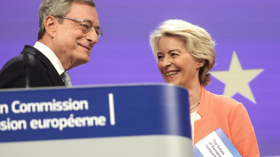 Mario Draghi y Úrsula von der Leyen