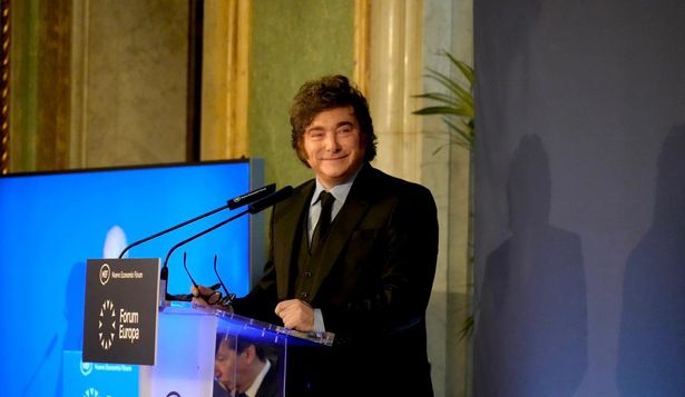 El presidente argentino, Javier Milei, en Madrid, donde habló en exclusiva con El Observador.