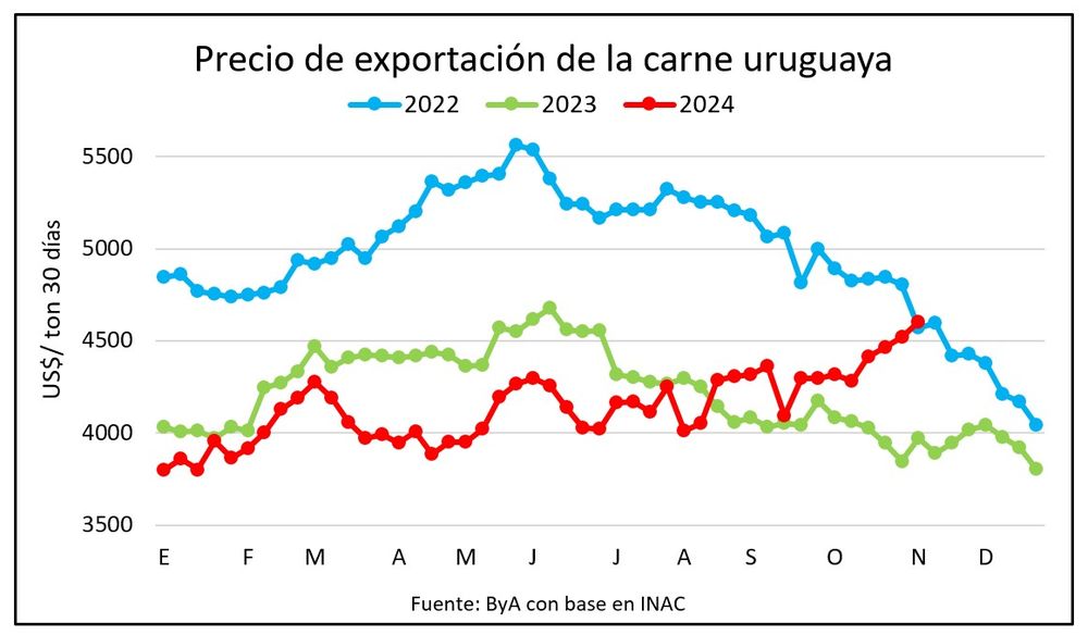 Carne vacuna con valor en suba.