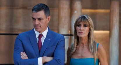 El presidente de España, Pedro Sánchez, y su esposa, Begoña Gómez.