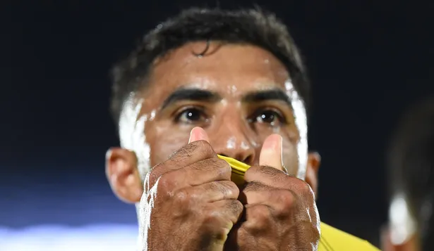 Maximiliano Olivera, capitán de Peñarol, celebra su gol&nbsp;