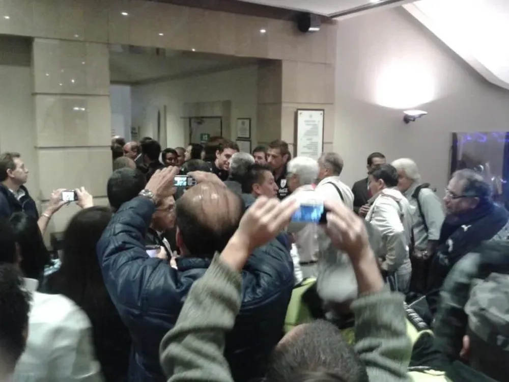 Así llegó Uruguay al hotel en Quito