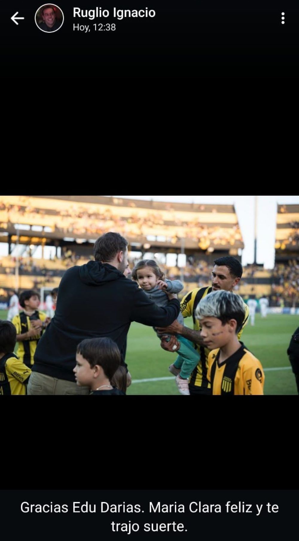 El posteo de Ignacio Ruglio hacia Eduardo Darias luego del triunfo de Peñarol ante Liverpool