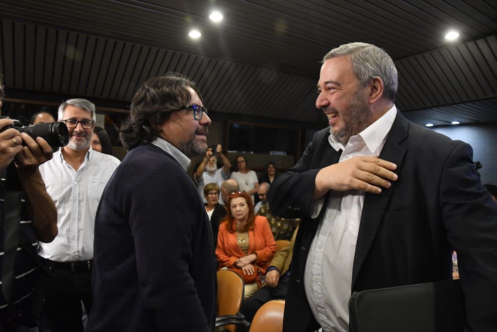 El entonces intendente Mauricio Zunino en el lanzamiento de la candidatura de Mario Bergara