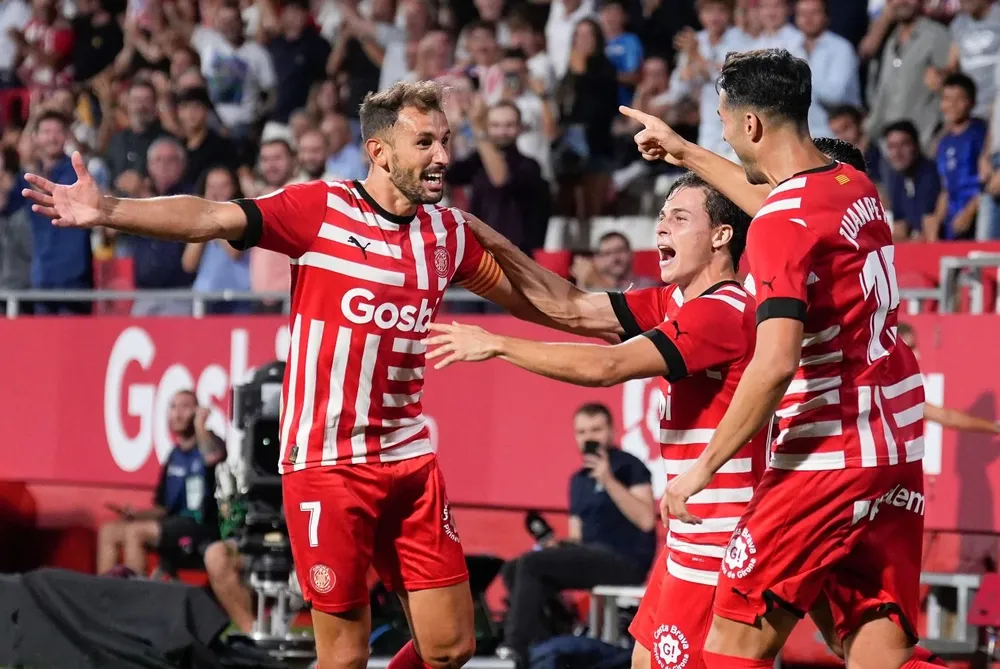 Stuani y su primer festejo de la temporada