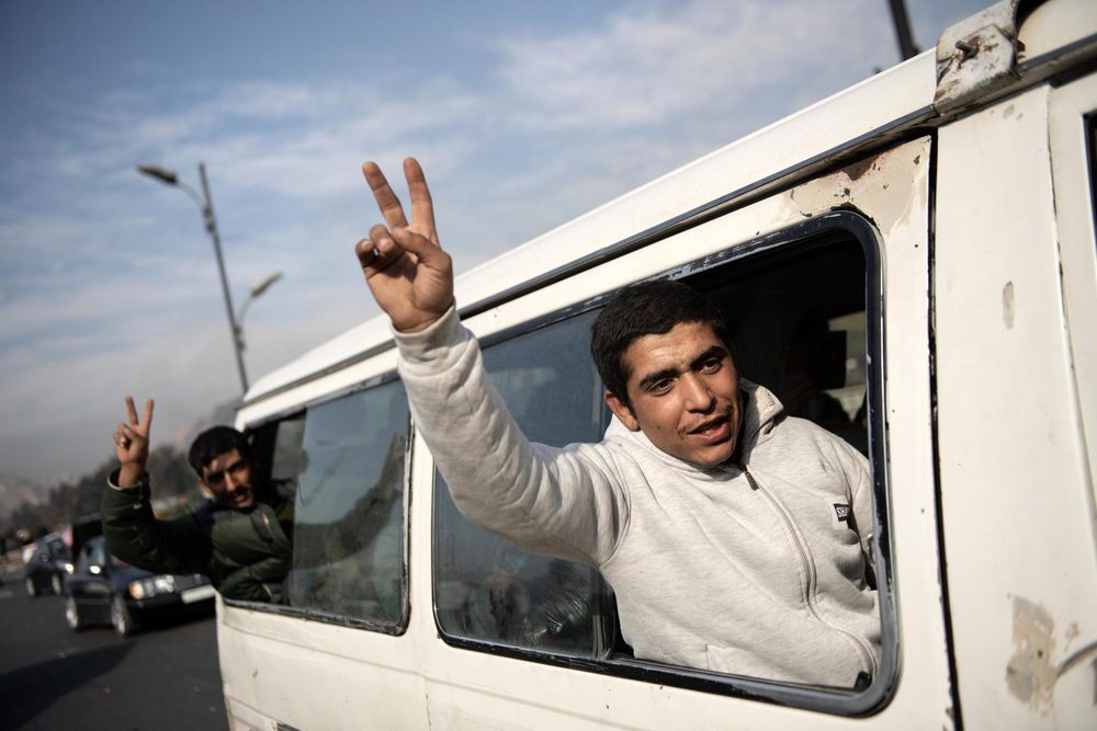 Los festejos en la capital de SIria, Damasco. EFE.