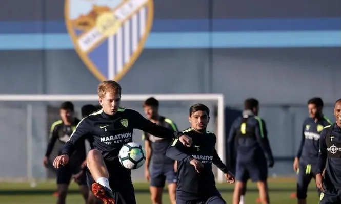 Gonzalo Castro durante el entrenamiento de Málaga