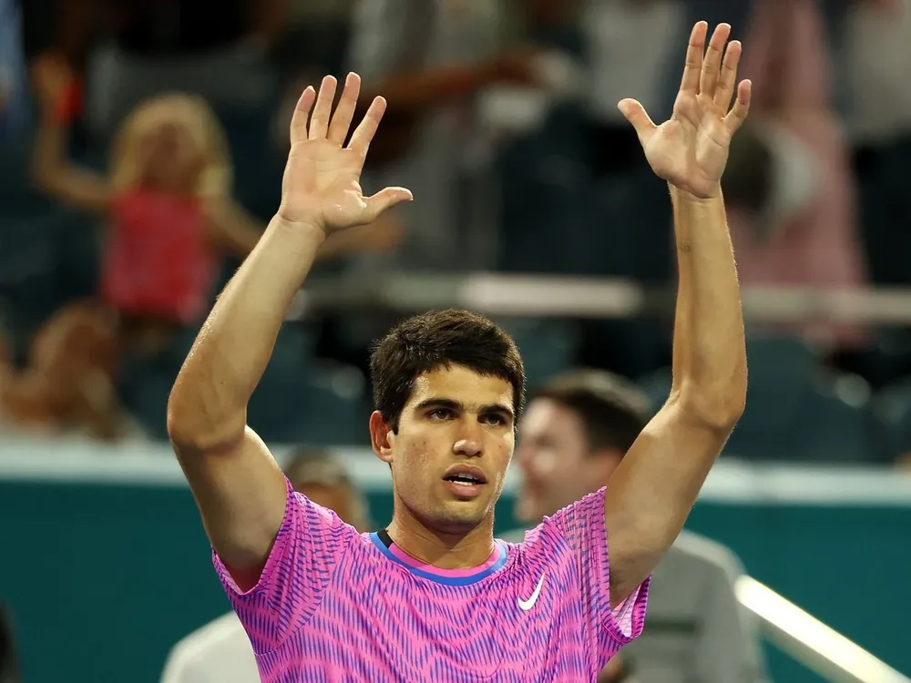 Alcaraz en rueda de prensa.
